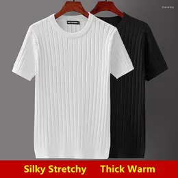 Men's Sweaters Winter Keep Warm Knitted For Men Short Sleeved Easy Care Silky Comfortable Quality Stretchy Pullovers Sueters De Hombre