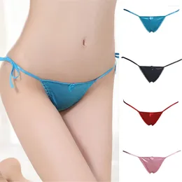 Women's Panties Sexy Low Waist Temptation Women Underwear Bowknot Thong Briefs Lingerie Female Underpants Gstring T-back