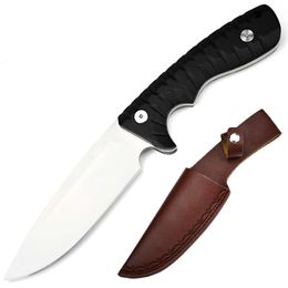 New Arrival Durable Cpm-3V Steel Hunting Knife ABS Handle Outdoor Camping Knife Professional Fixed Blade Knife With Leather Case