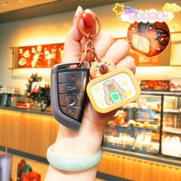 Capibala Mini TV Pendant Keychain Doll present Book Bag Pendant Creative Doll Nyckelring