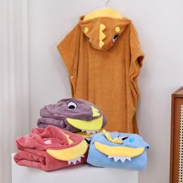 Rompers Coral Velvet Cartoon Cloak For Swimming And Bathing Hooded Children's Bathrobe Baby Bath Towel Can Wear Bucket