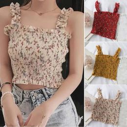 Women's Tanks Floral Print Sleeveless Vest Fashion Elegant Letter Tank Top Stretchable Slimming Camisole Summer