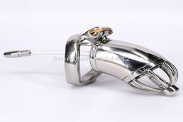 Belt Stainless Steel Penis Lock Bondage Sex Toys Metal With Removable Urethral Plug Cock Cage For Men Adult Sex Product2118277
