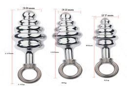 Silver Metal Screw Thread Anal Love Plug Pull Ring Women Butt Beads Sex Love Toy A674820306
