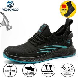 Men Work Safety Shoes Boots Antipuncture Man For Sneakers Indestructible Shoe Lightweight Casual Sport YIZHONCO 240419