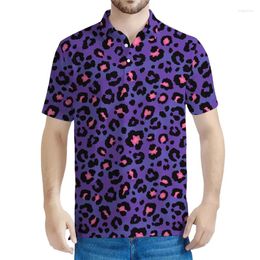 Men's Polos Multi Colour Leopard Pattern Polo Shirt For Men Women 3D Printed Short Sleeve Tops Summer Street T-shirt Oversized Lapel Tees