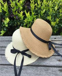 hats Bowknot women039s summer outdoor protection and sunshade fur Straw Big Brim Beach Hat sun tide5377726