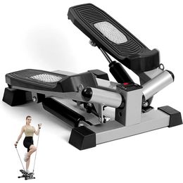 Stair Steppers for Exercise Hydraulic Mini Fitness Stepper with ResistancBands 330lbs Weight Capacity Total Body Workouts 240416