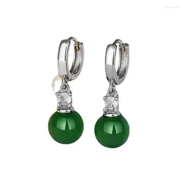 Dangle Earrings High-Grade Emerald Opal Ear Clip Female Fashion Temperament Wild Love Sterling Silver Tassel