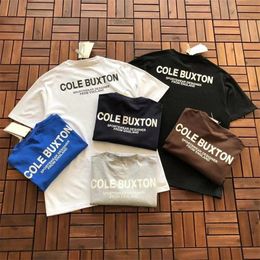 CB Cole Buxton Fashion T Shirt Men Blue Gray Brown Black White Women Loose Tee TShirt Mens Clothing 240428