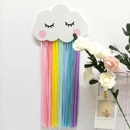 Decorative Figurines INS Nordic Wooden Hollow Rainbow Clouds Wall Hanging Ornament Tassel Pendant For Girl Kids Room Decorations Nursery