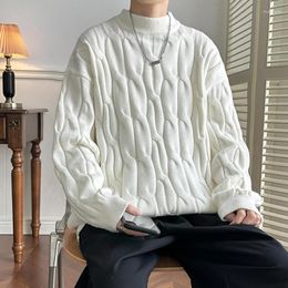 Men's Sweaters 2024 Crew Neck Solid Color Pullover For Men Casual Y2K Knitted Sweater High Street Korean Fashion Jumpers Hombre