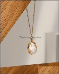 Pendant Necklaces Pendants Jewellery Amaiyllis 14K Gold Baroque Clavicle Fashion Natural Button Freshwater Pearl Necklace For Women 2619093
