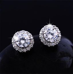 New Arrival Friends 18K White Gold Plated Earings Big Diamond Earrings for Women White Zircon Earrings KKA17704421252
