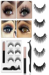 Magnetic False Eyelashes Makeup Kit Full Eye 5 Magnet Fake Eyelashes Natural No Glue Extension Magnetic Eyelash7437372