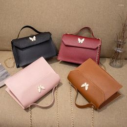 Shoulder Bags Butterfly Decoration Women Handbags Mini Flip Cover Crossbody PU Leather Small Square Bag Casual Women's