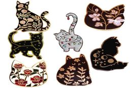 Pins Brooches Flower Cat Kitty Animal Pet Lovers Gift Brooch Pins Enamel Metal Badges Lapel Pin Jackets Fashion Jewellery Accessori8189024
