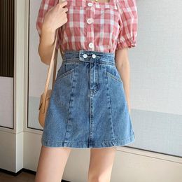 Skirts Large Size 5XL Sexy Women Denim Mini Skirt Chic Summer High Waist Black Blue Package Hip Jeans Harajuku Cotton