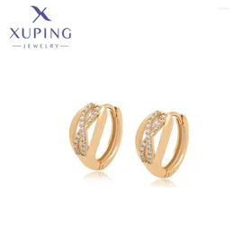 Hoop Earrings Xuping Jewellery Fashionable Exquisite Simple Gold Colour Piering Hang Earring For Women Ladies Christmas Party Gift X000767725