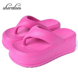 Shevalues Thick Flipflop Fashion Platform Sandals Outdoor Women Beach Slipper Home Comfort Womens Summer 240425