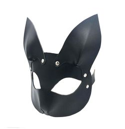 Cosplay Lovely Slave Fox Mask Adults Games BDSM Bondage Leather Restraints Open Eye Mask For Masquerade Ball Carnival Party Sex To2816225