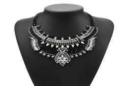 Black Silver Gold Crystal Statement Necklace Vintage Indian Jewellery Choker Necklaces Bib Collar Turkish for Women Accessary 1 Pc2045528