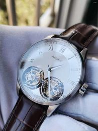 Wristwatches Double Tourbillon Watch Men Sapphire Hollow Mechanical Top Luxury Business Male Wistwatch Personalised Retro Tough Guy Clock
