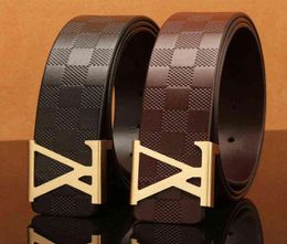 New Letter Buckle Leather Men039s Belt buckles fashion Whole Head Durable Smooth Damp Trouser mens designer belts luxury for me2298844