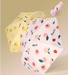 Portable Fruit Umbrellas Clear Folding Manual Umbrellas For Children Women UV Rain Umbrellas9989362