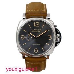 Male Wrist Watch Panerai Genuine Leather Steel Automatic Mechanical Fashion Men's Luxury Watch Watches Swiss Watch Black Disc