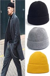 Winter Retro Knit Sailor Cap Solid Colour Brimless Hats Hip Hop Beanie Skullcap Street Women Men Casual Unisex Melon Cap Bonnet6572474