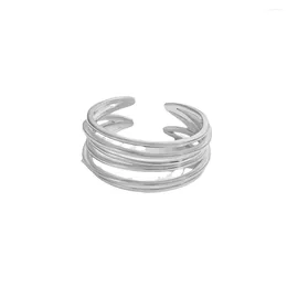 Cluster Rings S925 Silver Ring Line Sense Instagram Style Minimalist Design Cold Wind Jewelry