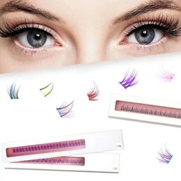 False Eyelashes Natural Individual Cluster DIY Fluffy Coloured Strip Lashes Colourful Extension