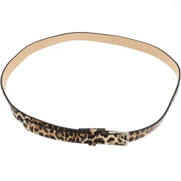 Belts Leopard PU Belt Women's Waist Artificial Horse Hair For Women Light Brown