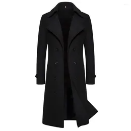 Men's Trench Coats Long Double Breasted Windbreaker Woollen Jacket Slim Fit Autumn And Winter M-4XL