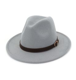 Vintage Wool Felt Fedora Hat Wide Brim Ladies Trilby Chapeu Feminino Hat Women Men Jazz Church Godfather Sombrero Caps6579472