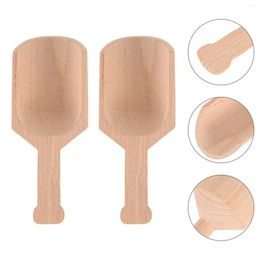 Dinnerware Sets 2 Pcs Spoon Sugar Bath Salt Scoop Coffee Candy Bulk Milk Powder Scoops Wooden Teaspoon