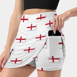 Skirts Flag Of England Pattern Women's Skirt With Hide Pocket Tennis Golf Badminton Running