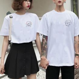 Women's T Shirts Couple T-shirt Casual Short Sleeve Tees Tops Loose Top Summer Girl Boy Printed Clothes