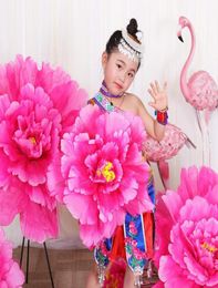 Decorative Flowers Wreaths Big Artificial Flower Head Fake Peony Handhold Dance Performance Stage Show Props DIY Home Wedding Ba2752045