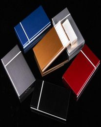 Thin Fashion Pipes Creative Personality Cigaret Case Slim Metal Slider Cigarette Box Aluminium Gift Box Cigarette Holder GB2828413369