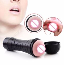 Vagina Real Pussy Vibrator sexy Toys for Man Male Masturbation Cup Suction Blowjob Sucking Oral sexy Toy masturbador masculino Cup5396599