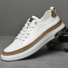 Casual Shoes High End Brand Men's Genuine Leather Simple White Sports Daily Oxford Handmade Sole Anti Slip