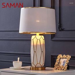 Table Lamps SAMAN Contemporary Ceramics Lamp Luxurious Living Room Bedroom Bedside Desk Light El Engineering Decorative