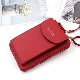 Shoulder Bags Korean Mobile Phone Bag Medium Long Lady's Wallet Fashion Solid Color Small Slant Cross Multi-function Hand