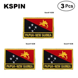 Brooches P.N.G. Rectangular Shape Flag Patches Embroidered National For Clothing DIY Decoration
