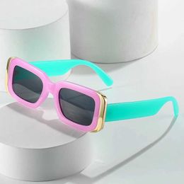 Sunglasses Ins Popular Fashion Square Sunglasses Women Retro Brand Designer Jelly Color Shades UV400 Men Gradient Sun Glasses