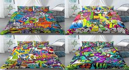 Cartoon Graffiti Bedding Set for Baby Kids Child Crib Duvet Cover Pillowcase Edredones Nios Blanket Quilt 2106155574718