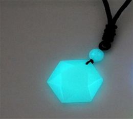 Pendant Necklaces Charms Glowing In The Dark Natural Stone Hexagram Necklace Star Of Lucky Luminous Women Men Couple Jewelry5758821
