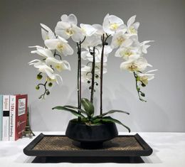 Large Artificial orchid flower arrangement PU real touch hand feeling floor Table Decoration home high quality bouquet no vase 2013463419